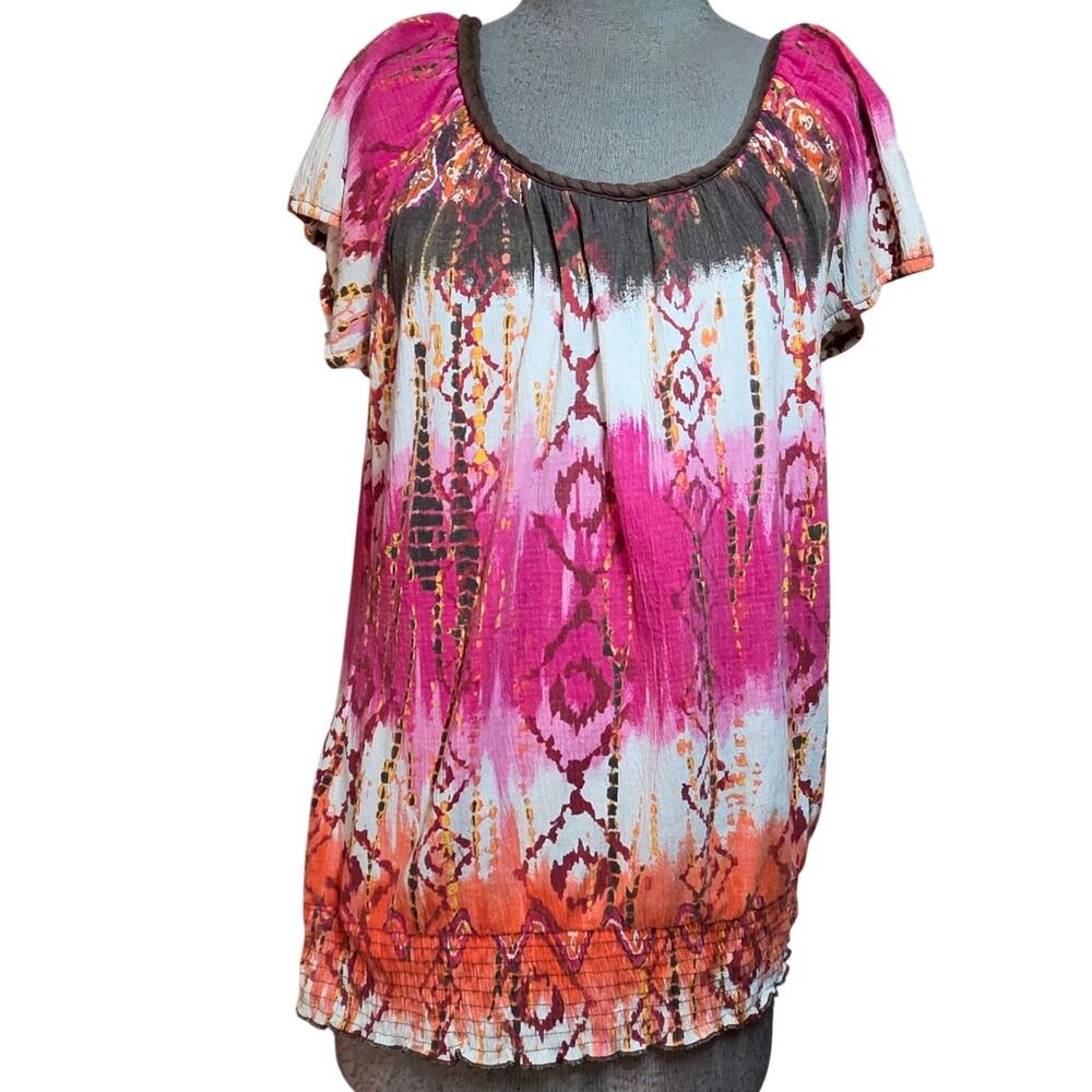 Multi Color Cotton Blend Short Sleeve Tee Size XL